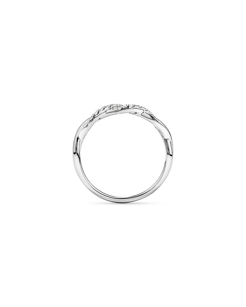 0.16TW Round Brilliant Laboratory-Grown Diamond Twist Wedding Ring 14kt Gold