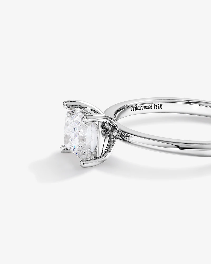 Bague de Fiançailles Solitaire en Diamant Taille Princesse 1,00 Carat TW en Or Blanc 14 kt