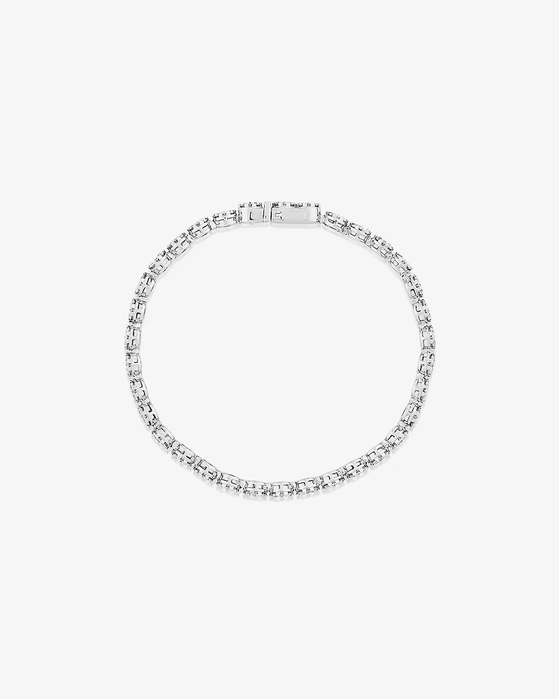 5.02 Carat TW 9 Stone Cluster Diamond Tennis Bracelet in 14kt White Gold