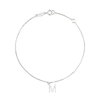 19cm (7.5") M Initial Bracelet in Sterling Silver