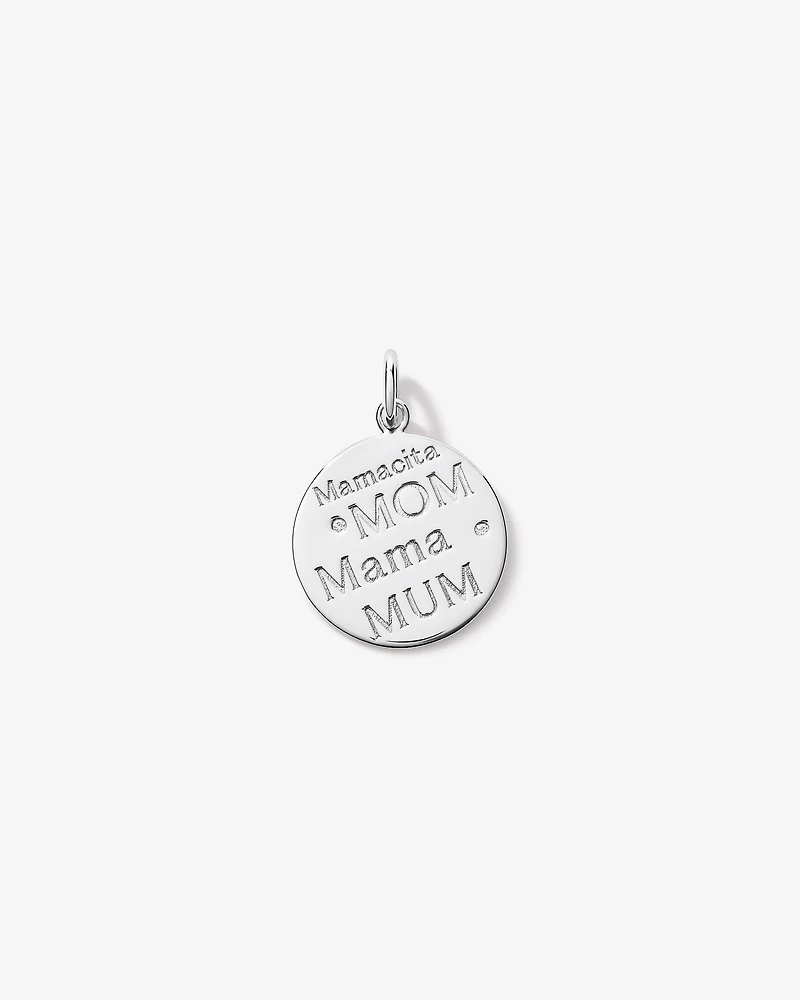Pendentif cubique en zircone en cercle maternel en argent sterling