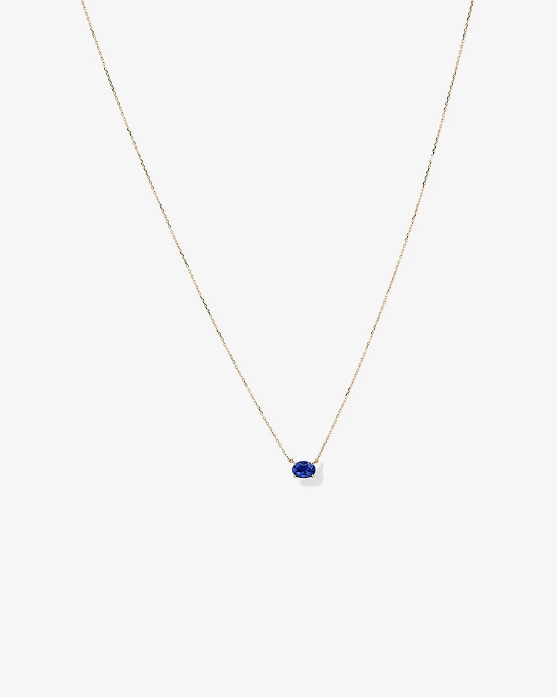 Collier ovale est-ouest Saphir en or jaune 10 ct