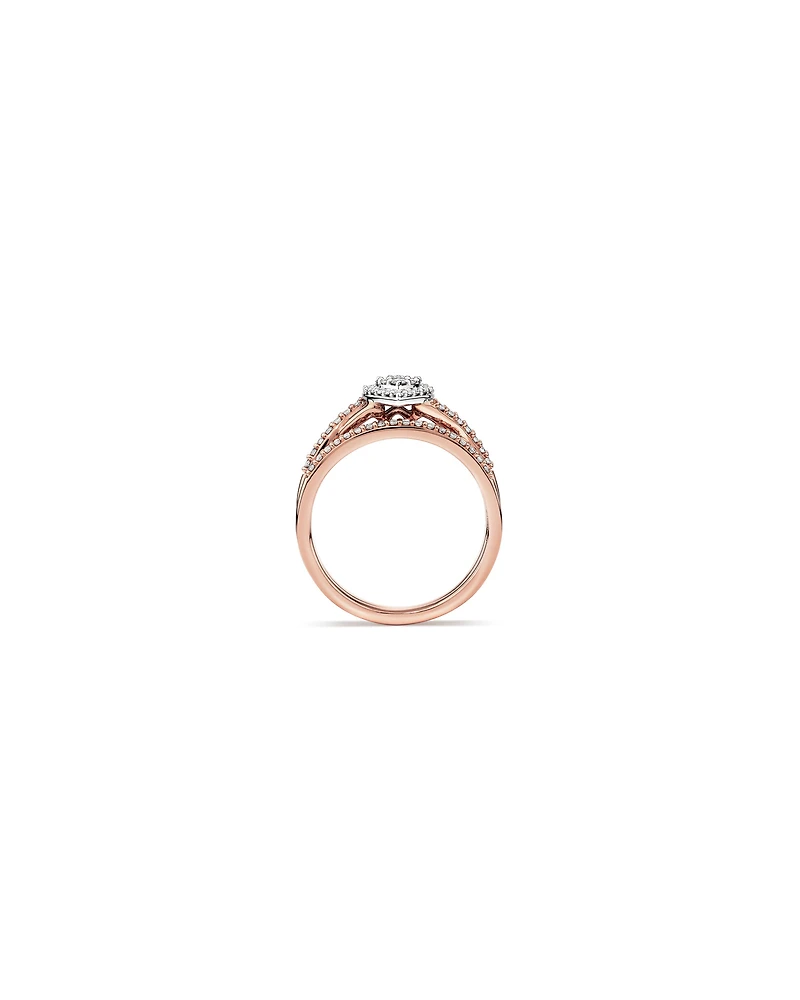 Ensemble de mariée avec 0,38 carat TW de diamants en or rose et blanc 14kt