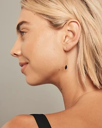 Boucles d'oreilles à pendentif en forme de marquise en or jaune 10 carats