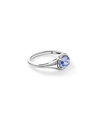 Oval Cut Tanzanite East-to-West Set Ring 10kt White Gold