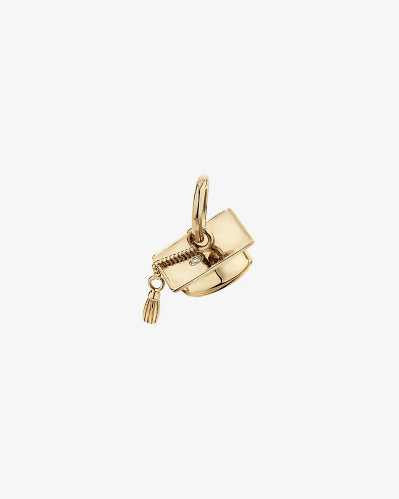 Graduation Cap Pendant in 10kt Yellow Gold
