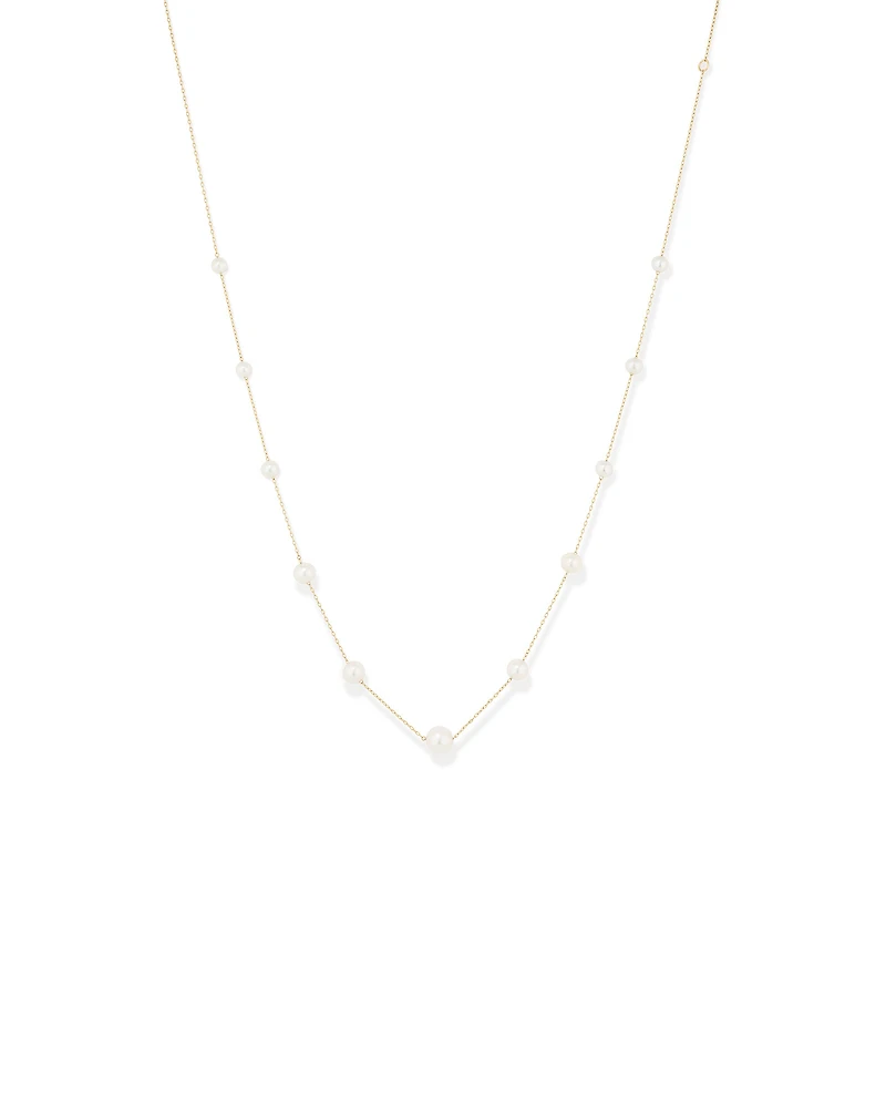 Cultured Freshwater Pearl Necklace in 10kt Yellow Gold