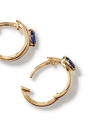 Boucles d’Oreilles Enveloppantes avec Saphirs Synthétiques Marquise en Or Jaune 10 carats