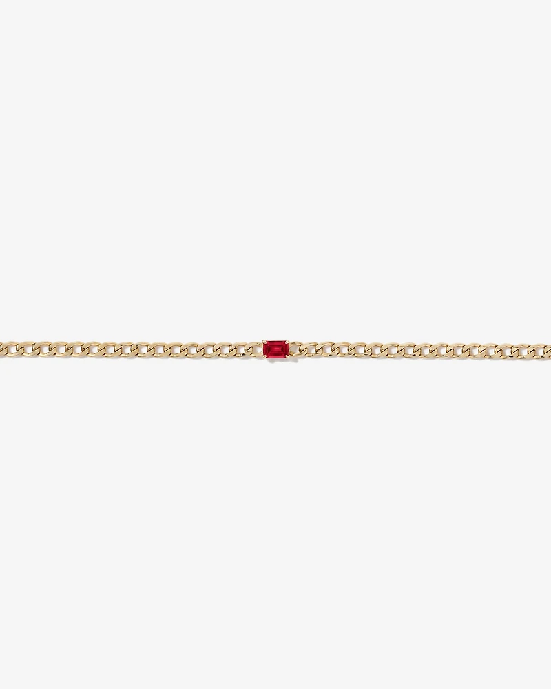 Bracelet gourmette Rubis créé en or jaune 10 ct
