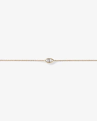 Marquise Cut White Created Sapphire Bezel Bracelet in 10kt Gold