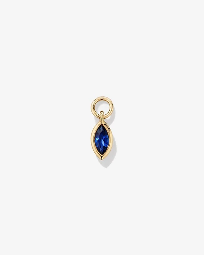 Sapphire Single Earring Charm in 10kt Yellow Gold