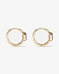 Boucles d'oreilles anneaux Améthyste serties clos en or jaune 10 ct