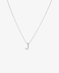Collier à initiale « J » en or blanc 10 K avec diamants totalisant 0,10 ct