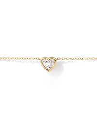 Collier en forme de cœur en diamant 1,00 carat TW cultivé en laboratoire en or jaune 10 carats