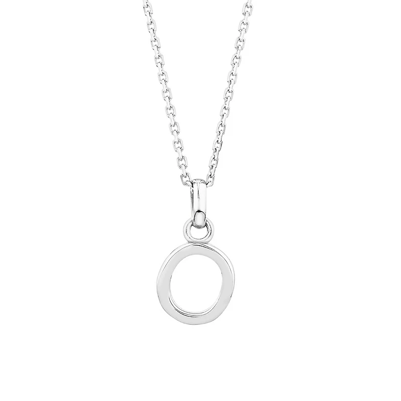 "O" Initial Pendant in Sterling Silver