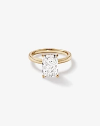 3.10 Carat TW Radiant Cut Laboratory-Grown Diamond Solitaire Ring 18kt Yellow Gold