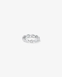 Pear Shaped Cubic Zirconia Bezel Set Eternity Ring Sterling Silver