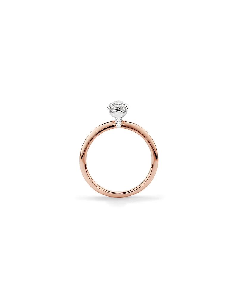 Bague de fiançailles solitaire en diamant cultivé en laboratoire TW Marquise de 1,25 carat en or rose et blanc 14 carats