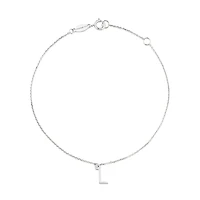 19cm (7.5") L Initial Bracelet in Sterling Silver