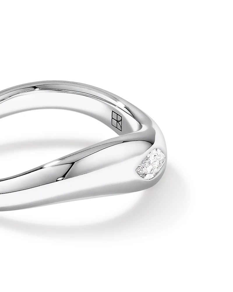 0.20 Carat TW Laboratory-Grown Marquise Diamond Swirl Ring in Sterling Silver