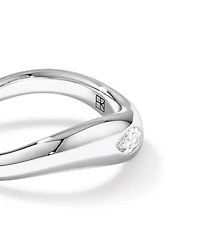 0.20 Carat TW Laboratory-Grown Marquise Diamond Swirl Ring in Sterling Silver