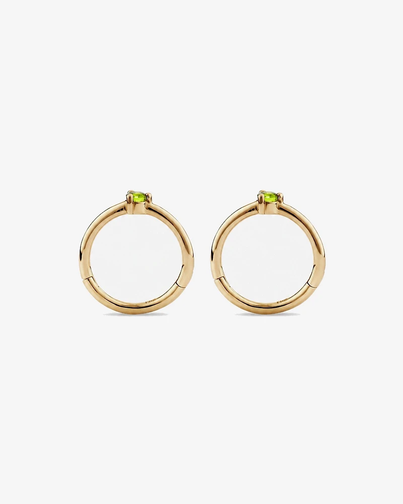 Dormeurs avec accent Péridot 10 mm en or jaune 10 ct