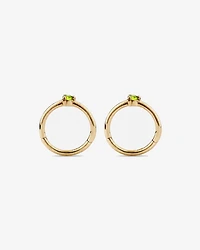 Dormeurs avec accent Péridot 10 mm en or jaune 10 ct