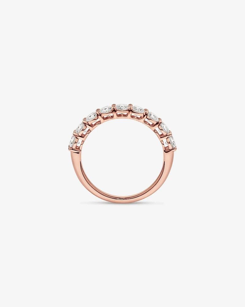 1.30 Carat TW Round Brilliant Laboratory-Grown Diamond Wedding Ring in 14kt Rose Gold