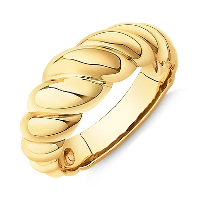 Wide Croissant Ring in 10kt Yellow Gold