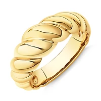 Wide Croissant Ring in 10kt Yellow Gold