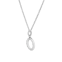 Open Circle Pendant with Cubic Zirconia in Sterling Silver