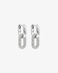 Boucles d’oreilles Paperclip Drop Huggie en argent sterling