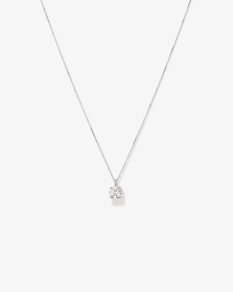 Pendentif solitaire en diamant cultivé en laboratoire 1,50 carat TW en or blanc 14 carats