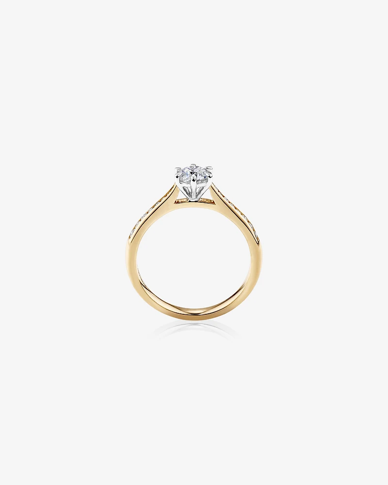 Ring with 0.73 Carat TW of Diamonds in 14kt Yellow & White Gold