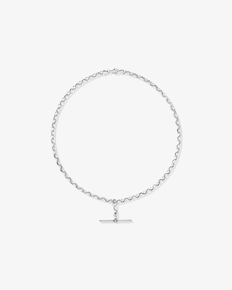 45cm (18") 4.5mm-5mm Width Belcher Fob Chain in Sterling Silver