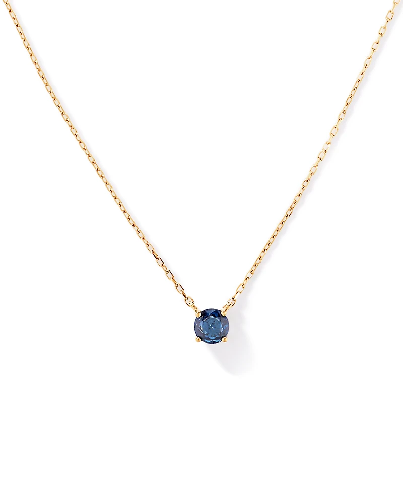 Australian Sapphire Round Cut Necklace in 10kt Yellow Gold