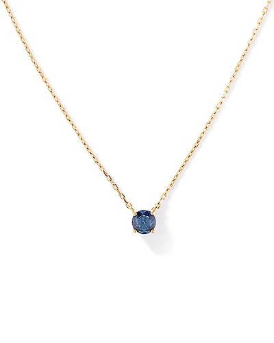 Australian Sapphire Round Cut Necklace in 10kt Yellow Gold