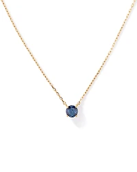 Australian Sapphire Round Cut Necklace in 10kt Yellow Gold