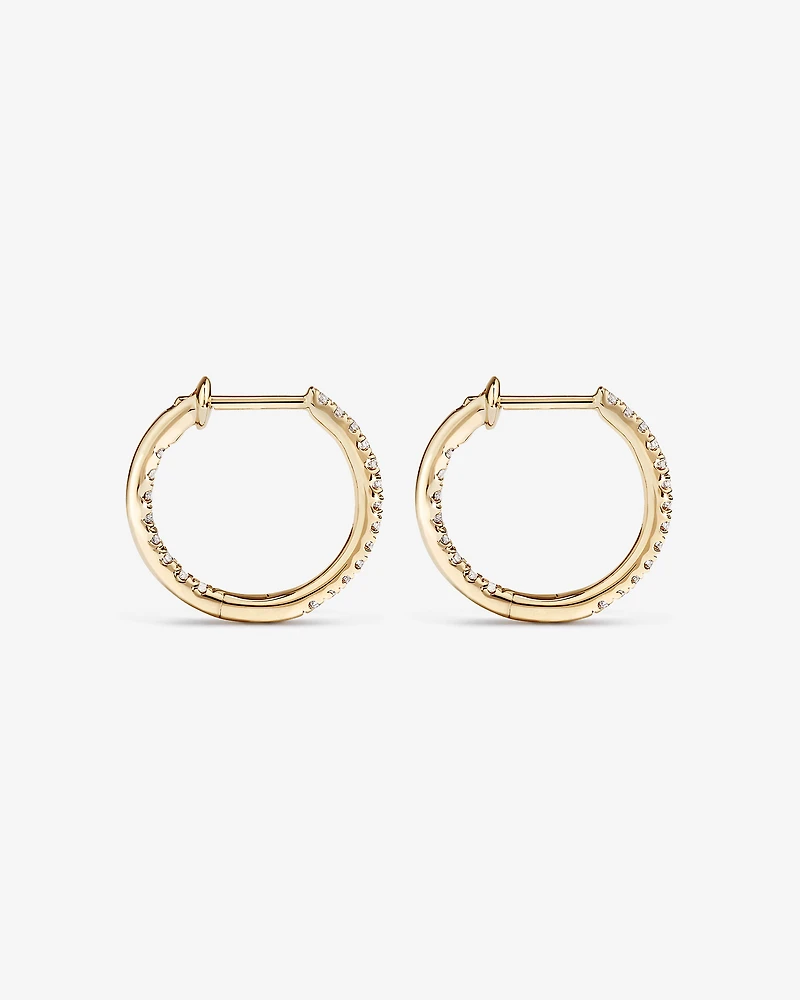 Hoop Earrings With 0.25 Carat TW Of Diamonds in 10kt Yellow Gold