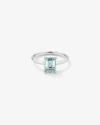 Ring with Aquamarine in 10kt White Gold