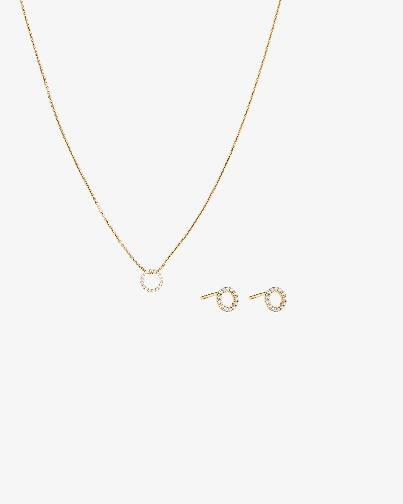 Ensemble cercle en vermeil 18 ct avec zirconiums cubiques
