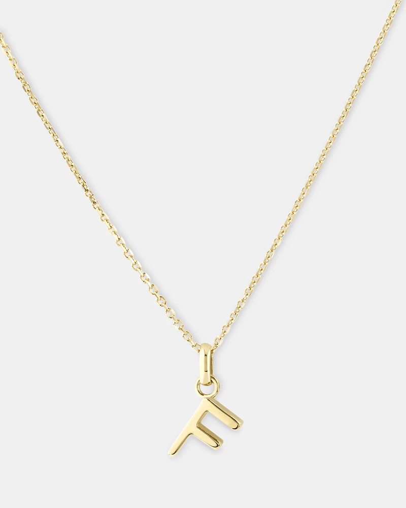 F Initial Pendant in 10kt Yellow Gold