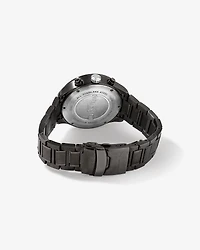 Montre à énergie solaire en acier inoxydable noir pour homme