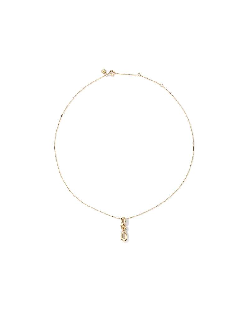 Vertical Sliding Knot Pendant Necklace in 10kt Yellow Gold