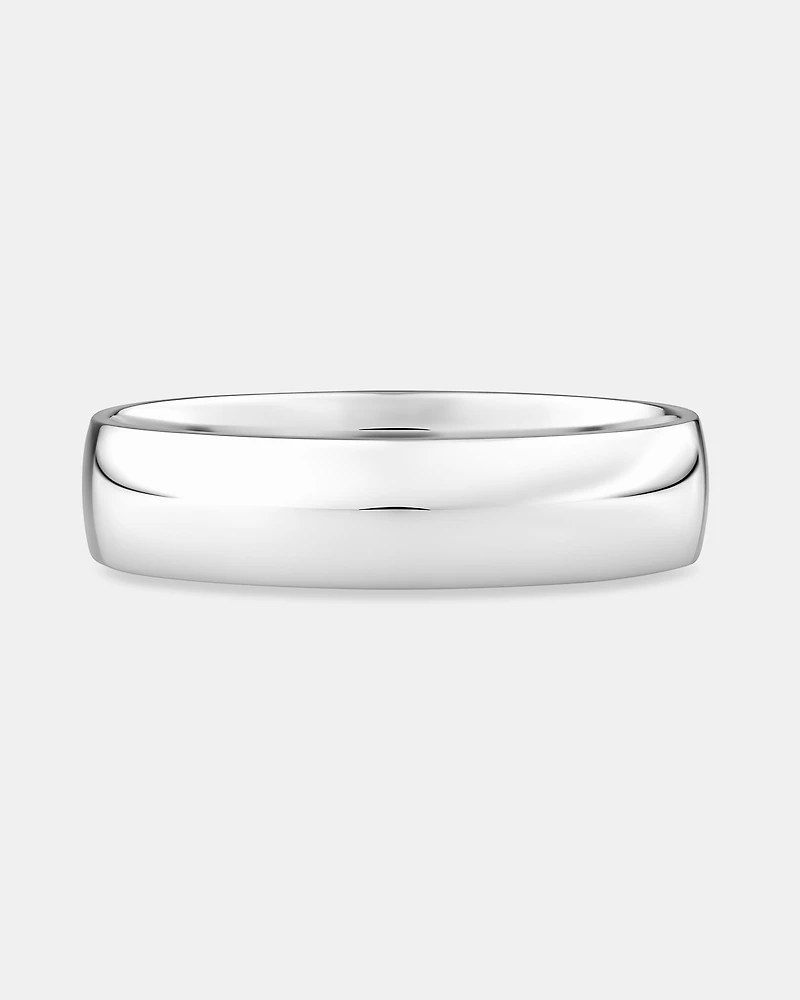 5mm Lite Half Round Wedding Band in 10kt White Gold