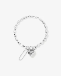Cubic Zirconia Butterfly Padlock Belcher Bracelet in Sterling Silver