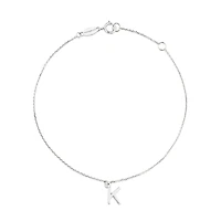19cm (7.5") K Initial Bracelet in Sterling Silver