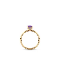 Bague avec Améthyste Taille Émeraude en Or Jaune 10 Carats