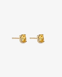 Oval Citrine Stud Earrings in 10kt Yellow Gold