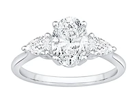 1.65 Carat TW Three Stone Oval and Pear Shaped Laboratory-Grown Diamond Engagement Ring in 14kt Gold